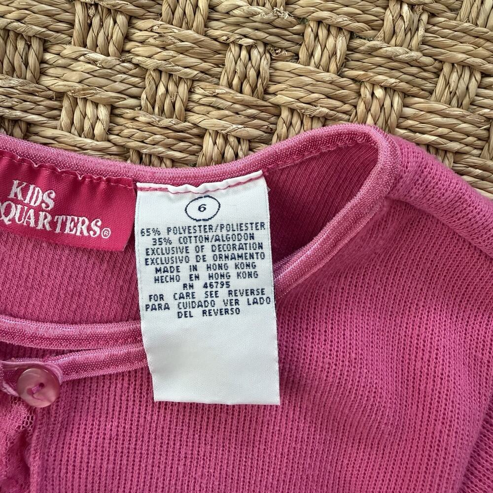 Vintage Kid’s Headquarters Girl’s Pink Sweater Top Size 6 With Embroidery Heart - Picture 5 of 11